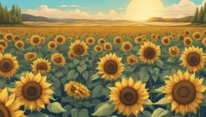 boho sunflower background illustration aesthetic 1