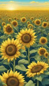 boho sunflower background illustration aesthetic 2