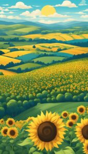 boho sunflower background illustration aesthetic 4