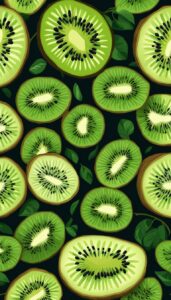 dark kiwi fruit pattern background illustration aesthetic wallpaper 2