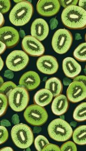 dark kiwi fruit pattern background illustration aesthetic wallpaper 3