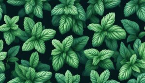 dark mint plant background aesthetic illustration wallpaper 1