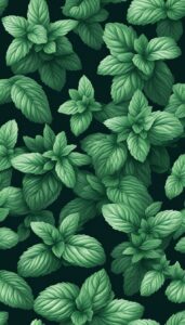 dark mint plant background aesthetic illustration wallpaper 2