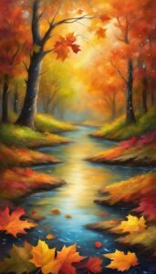 fall autumn rain background wallpaper aesthetic illustration 3