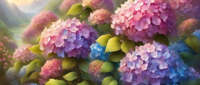 fantasy hydrangea ortensia flower garden art aesthetic background wallpaper illustration 1