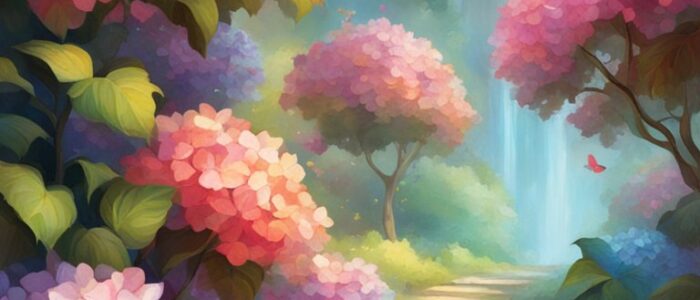 fantasy hydrangea ortensia flower garden art aesthetic background wallpaper illustration 4