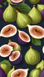 figs pattern on dark background illustration 2