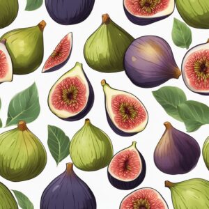 figs pattern on white background illustration 1