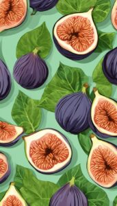 figs with leaves pattern background illustration 2