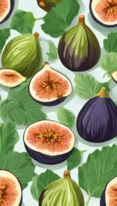 figs with leaves pattern background illustration 3