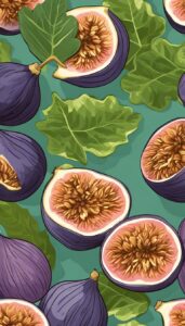 figs with leaves pattern background illustration 4