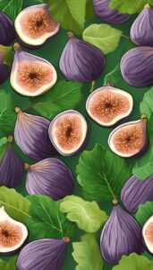 figs with leaves pattern background illustration 5