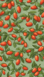goji berries vintage pattern background wallpaper aesthetic illustration 1