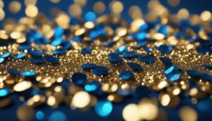 gold and blue glitter background aesthetic wallpaper 1