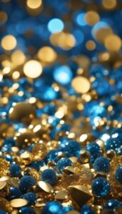 gold and blue glitter background aesthetic wallpaper 3