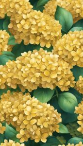 gold hydrangea ortensia flower aesthetic background wallpaper illustration 2