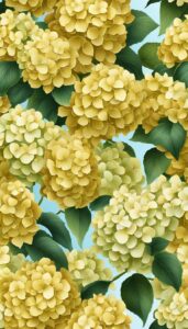 gold hydrangea ortensia flower aesthetic background wallpaper illustration 3