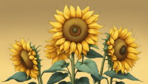 gold sunflower background illustration aesthetic 1