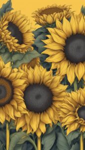 gold sunflower background illustration aesthetic 2