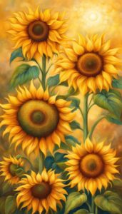 gold sunflower background illustration aesthetic 3