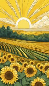 gold sunflower background illustration aesthetic 4