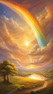 golden rainbow background wallpaper aesthetic illustration 1