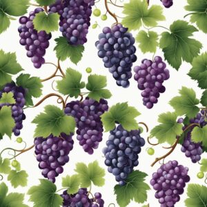 grape vine pattern on white background wallpaper illustration 1