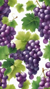 grape vine pattern on white background wallpaper illustration 3