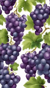 grape vine pattern on white background wallpaper illustration 5