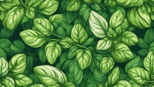 green basil plant leaves background aesthetic illustration wallpaper 1