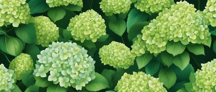 green hydrangea ortensia flower aesthetic background wallpaper illustration 1