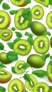 green kiwi fruit pattern background illustration aesthetic wallpaper 4