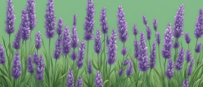 green lavender plants flowers background wallpaper aesthetic illustration 1