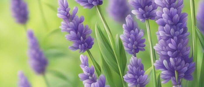 green lavender plants flowers background wallpaper aesthetic illustration 2