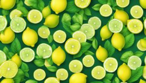 green lemon pattern background illustration 1