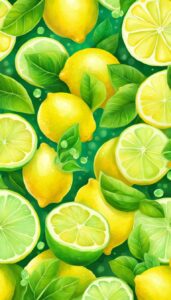 green lemon pattern background illustration 2