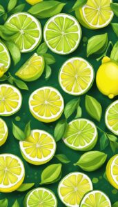 green lemon pattern background illustration 3