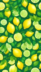 green lemon pattern background illustration 4