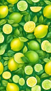 green lemon pattern background illustration 5