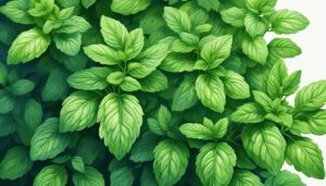 green mint plant background aesthetic illustration wallpaper 1