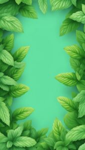 green mint plant background aesthetic illustration wallpaper 5