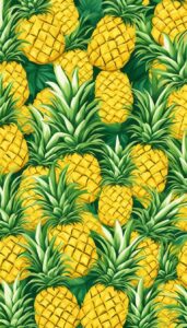 green pineapple ananas fruit pattern background aesthetic illustration wallpaper 2