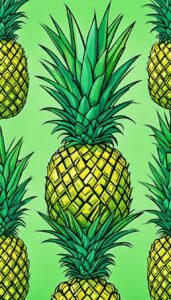 green pineapple ananas fruit pattern background aesthetic illustration wallpaper 3