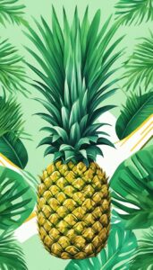 green pineapple ananas fruit pattern background aesthetic illustration wallpaper 4