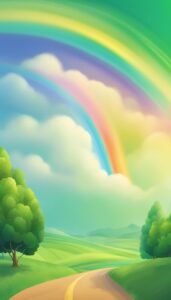 green rainbow background wallpaper aesthetic illustration 1