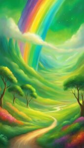 green rainbow background wallpaper aesthetic illustration 2