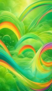 green rainbow background wallpaper aesthetic illustration 3