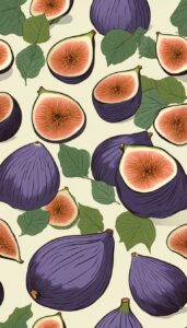 hand drawn style figs pattern background illustration 4