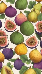 hand drawn style figs pattern background illustration 5