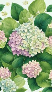 hand drawn style hydrangea ortensia flower aesthetic background wallpaper illustration 2